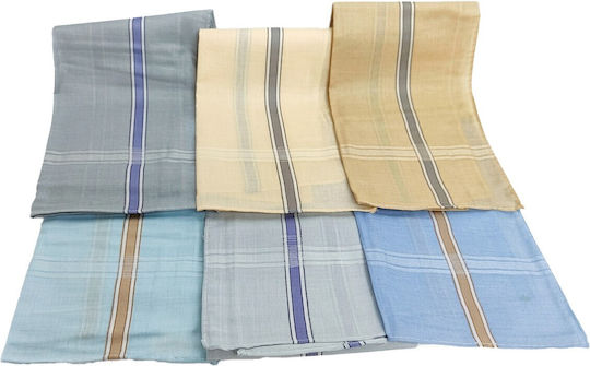 Set aus 6 bunten traditionellen Tanz-Kopftüchern aus 100 % Baumwolle mit Streifen Mark232 – 40×40 cm Multicolor