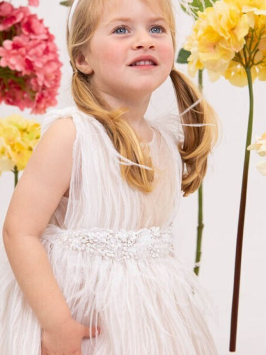 Bambolino Ecrufarbenes Taufkleid aus Tüll