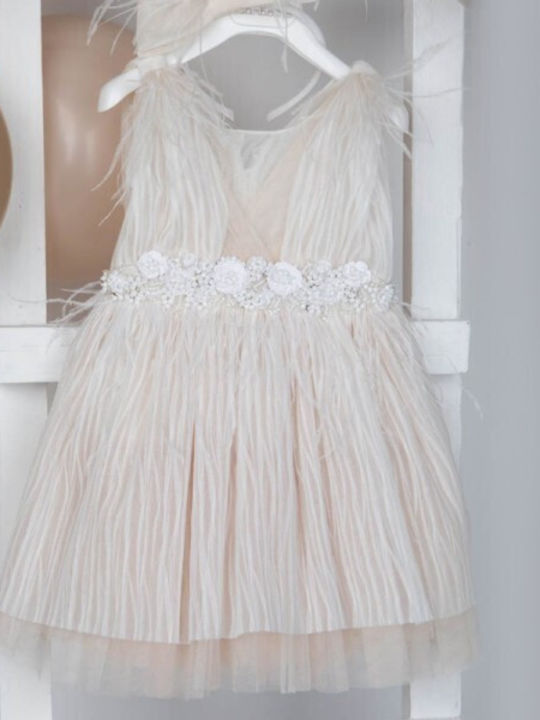 Bambolino Ecrufarbenes Taufkleid aus Tüll