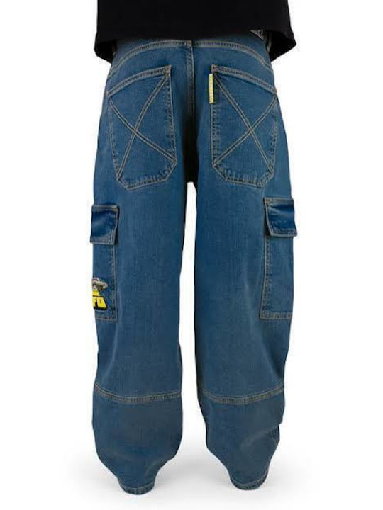 X-tra Pantaloni Jeans Cargo Baggy pentru Bărbați, Albastru Spălat