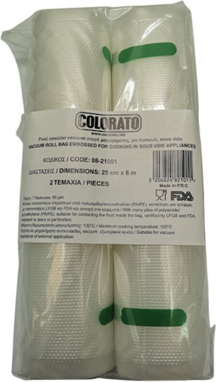 Colorato Σαγρέ Σακούλες για Συσκευές Vacuum 250mm x 6m 2 Ρολά