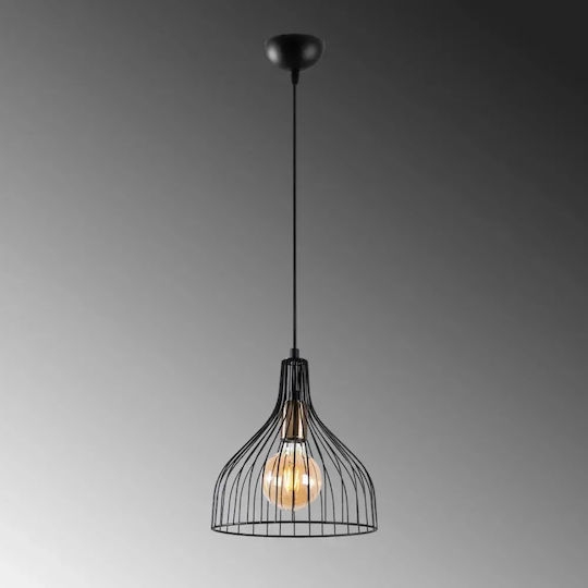 Opviq Cafu Висящо Осветително Тяло Черен с Цокъл E27 25x25x123см.