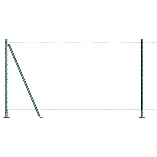 vidaXL Garden Fence Posts Steel 150x3.2 cm 13 pcs Green