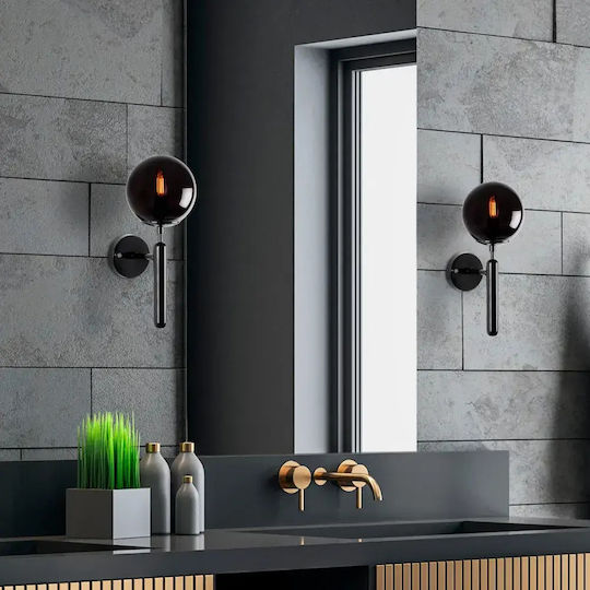 Opviq Lamp Wall with Socket E14 Black 15x20x15cm