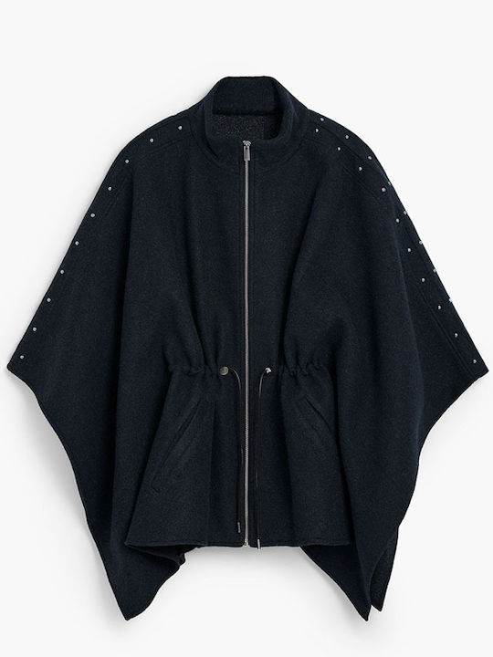 Aladama Piercing Poncho de Damă Negru