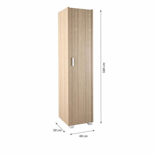 Single Door Wardrobe Oak 48x50x180cm