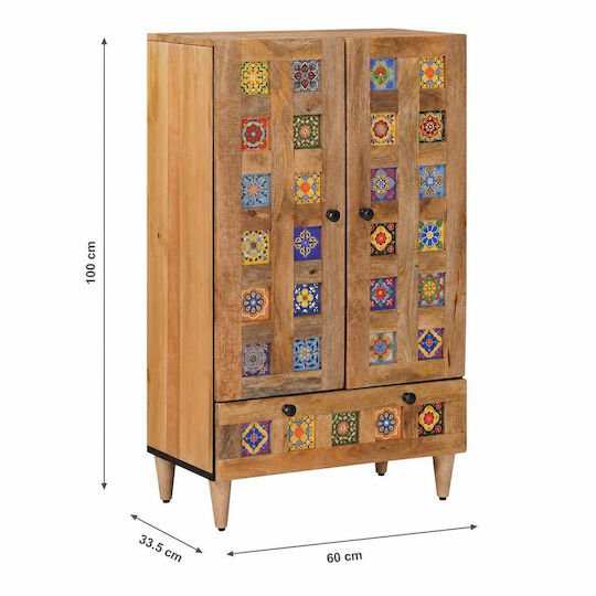 Double Door Wardrobe 60x33.5x100cm Natural