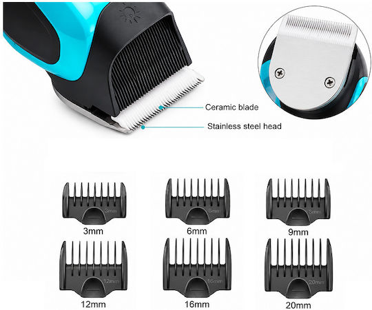 VGR Rechargeable Dog Grooming Clipper with Ceramic Blade and LED Indicator