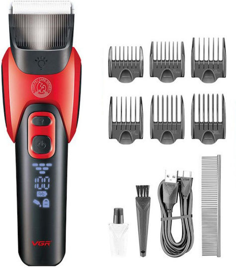 VGR Rechargeable Dog Grooming Clipper with Ceramic Blade and LED Indicator