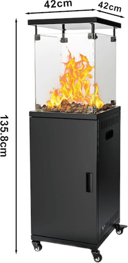 Medrelaxhome Încălzitor Pe Gaz Tip Șemineu Negru 13kW