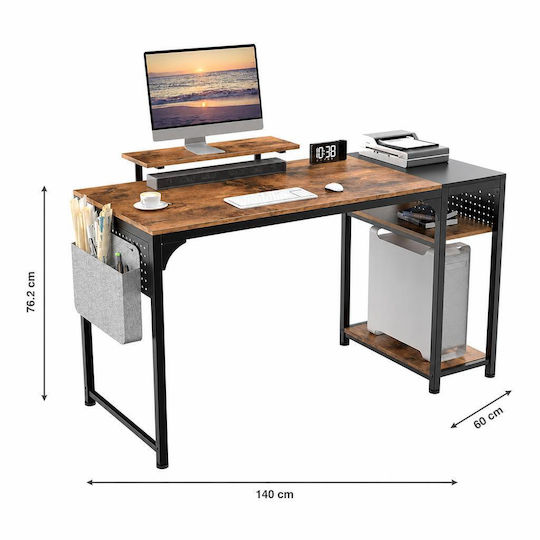 Schreibtisch ZX-SS140B-RBB Holz RBB mit Metallbeinen 140x60x76.2cm