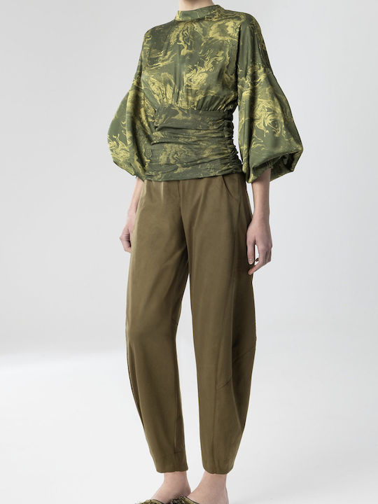 Moutaki Women's Fabric Trousers Khaki
