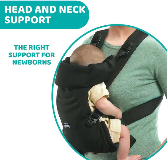 Marsupiu Ergonomic Baby Carrier Chicco Easy Fit 0-9 Kg Pozitie M Suport Cap Gat Negru