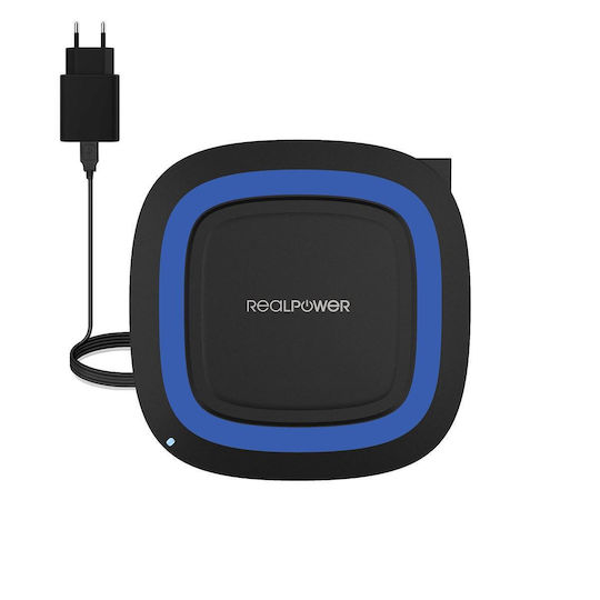 RealPower Wireless Charger Qi Pad Blue FreeCharger 10
