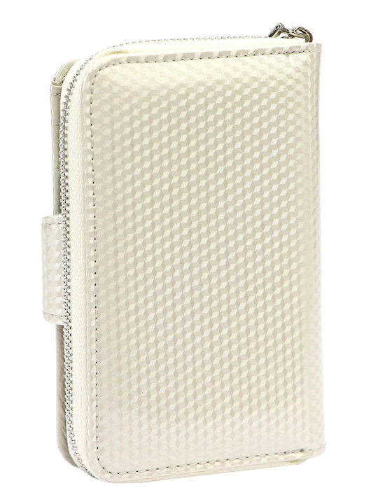 Beige Leather Women's Wallet with RFID
