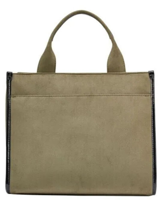 Υφασμάτινη Γυναικεία Tote Τσάντα Suede Καφέ