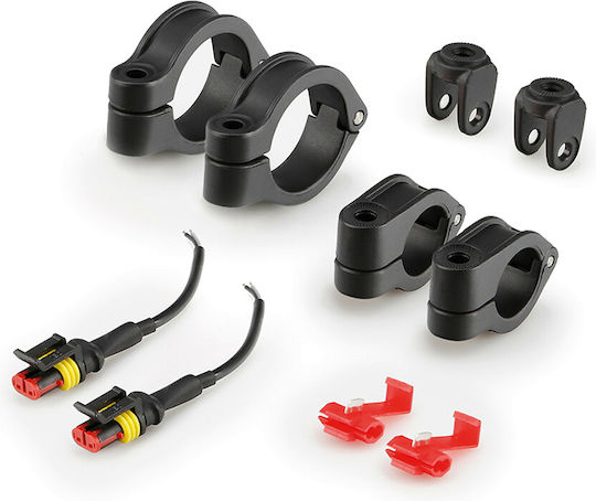 Lampa Moto Fog Lights Fog-x2 12V 30W 2100Lm 6000-6500K Φ71mm 1 LED Waterproof IP68 Wiring Brackets Φ38-39mm Set 2 Pcs 91582-lm 9158.2-lm