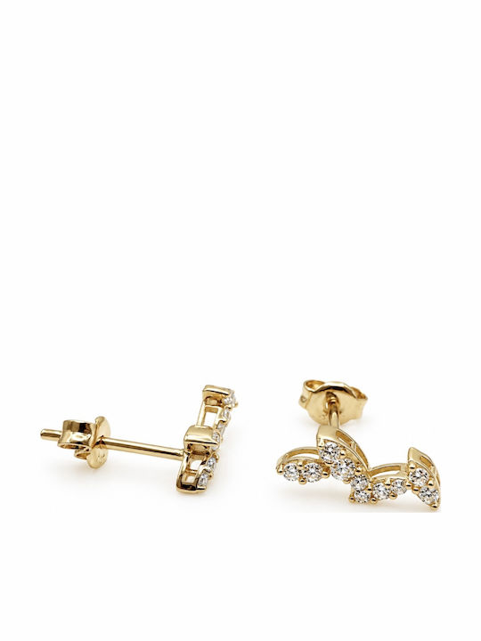 14K Gold Leaf Zircon Earrings Skn0065 14K Gold Leaf Zircon Earrings Skn0065