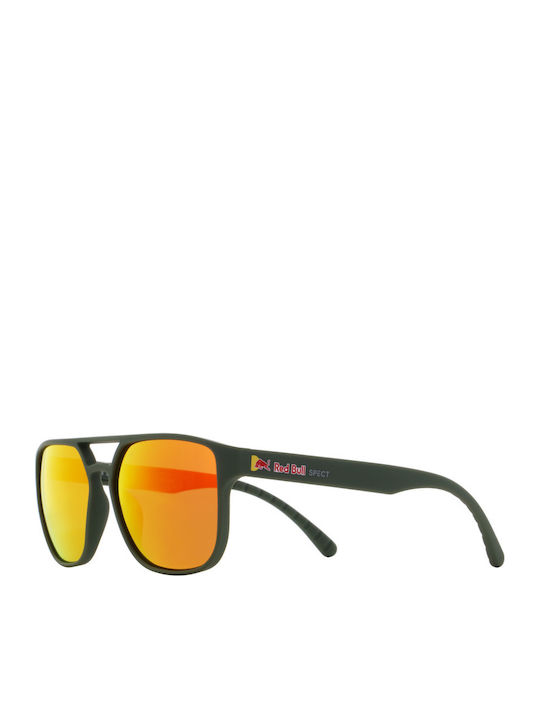 Unisex Sunglasses with Olive Horn-Rimmed Frame Polarized Mirror