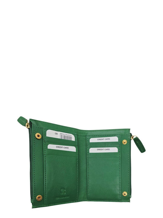 Kleine Damenlederbrieftasche mit RFID in Grün