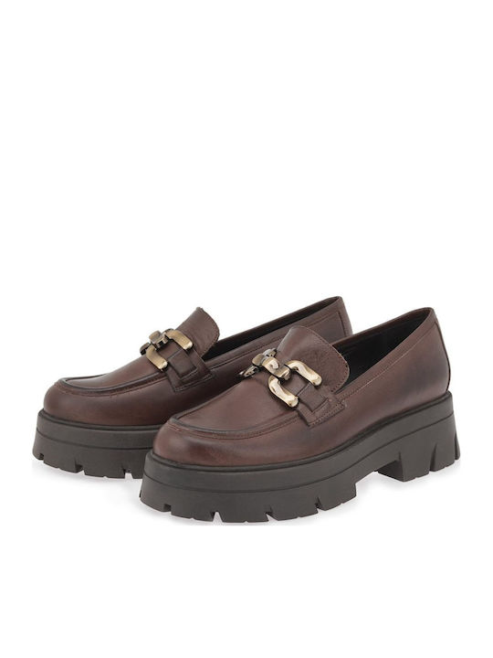 Leather Women's Loafers in Brown