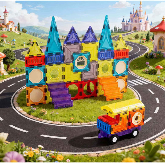 Joc Magnetic de Construcție pentru Copii de 3+ Ani