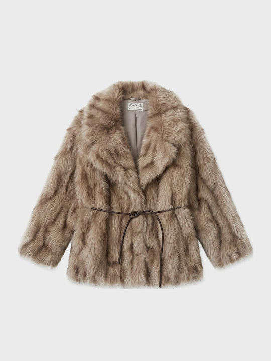 Kurzer Damenpelz Beige