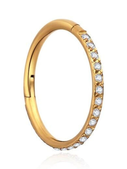 Asimi Επίχρυσος Κρίκος Μύτης Clicker 0,8x8 Mm Surgical Steel 316l 1 Τμχ Επίχρυσο