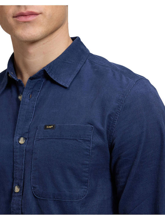 Sure Long Sleeve Corduroy Shirt in Regular Fit Red Wine