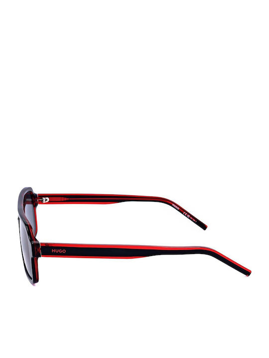 Herren Sonnenbrille mit Schwarz Kunststoff Gestell und Schwarz Linse