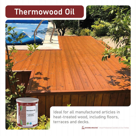 Borma Wachs Thermowood Solvent-Based Impregnation Varnish Walnut 1 Litre