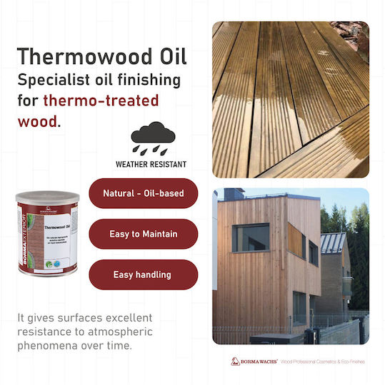 Borma Wachs Thermowood Solvent-Based Impregnation Varnish Walnut 2.5 L