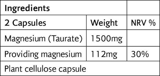 Viridian Magnesium Taurate 30 Capsules