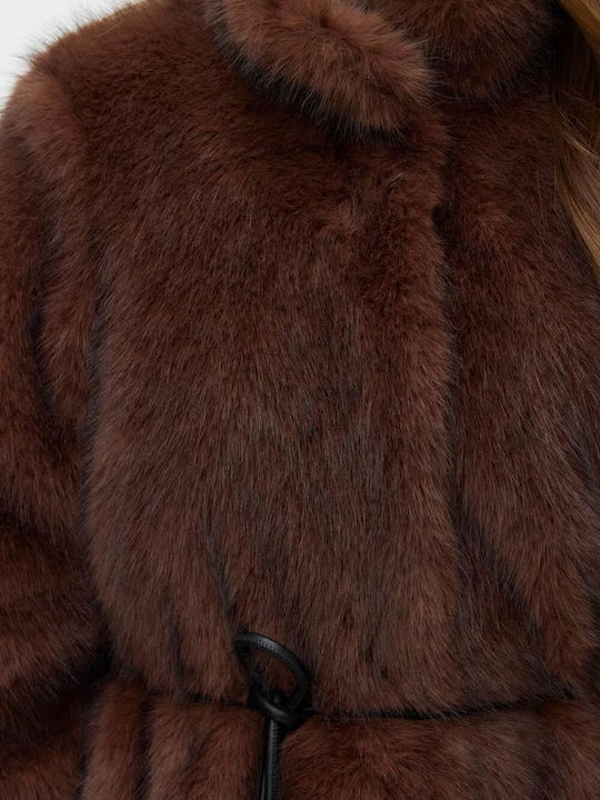 Μακριά Γυναικεία Γούνα Cocoa Brown