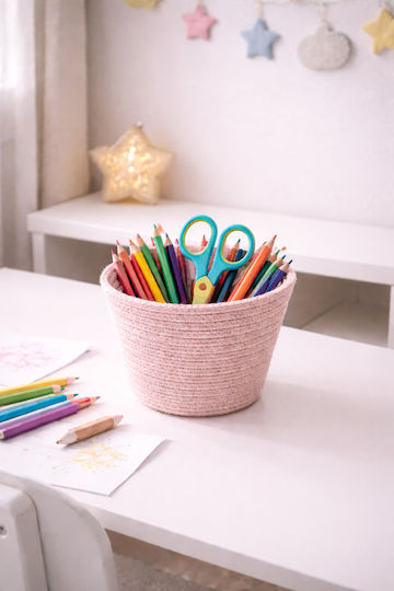 SteweHome Coș de Depozitare din Țesătură Roz 13x13x13cm