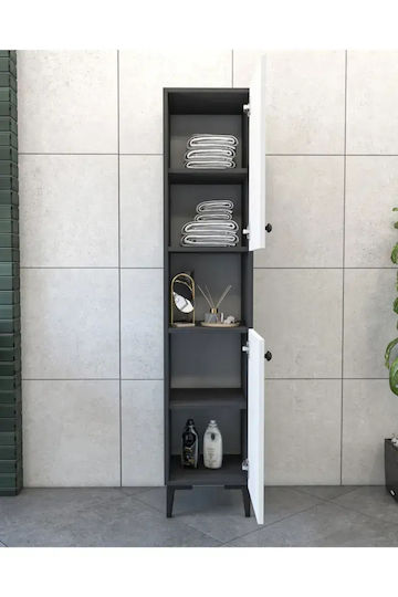 SteweHome STE-003286-V4997 Floor-Standing Bathroom Column Cabinet for Laundry 172x33x30cm Grey SteweHome STE-003286-V4997 Floor-Standing Bathroom Column Cabinet for Laundry 172x33x30cm Grey
