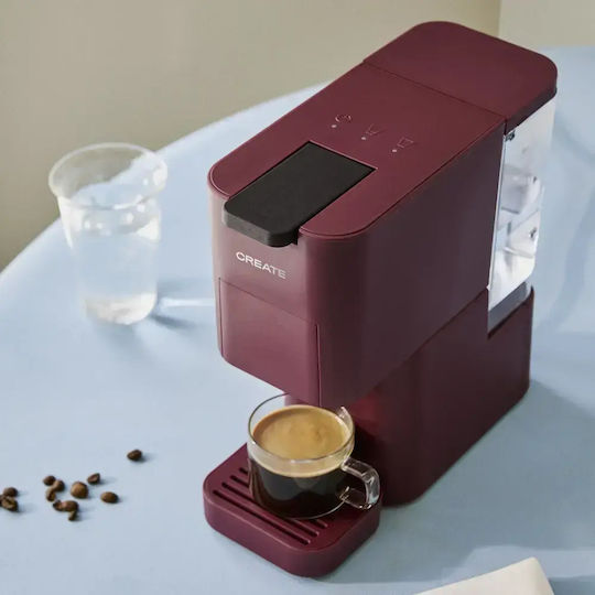 Thera Studio Μηχανή Espresso 1450W Πίεσης 19bar Burgundy