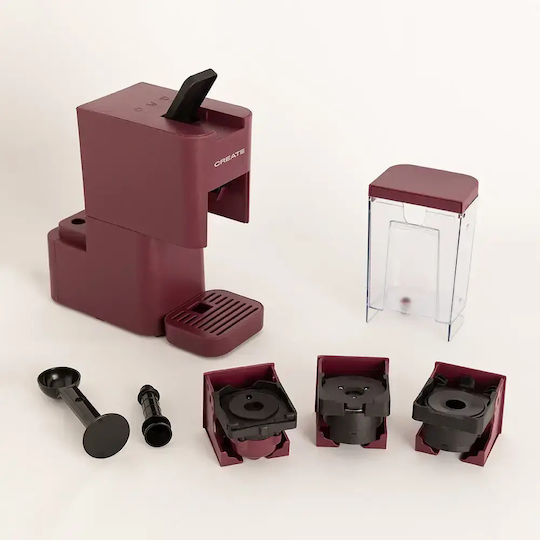 Thera Studio Μηχανή Espresso 1450W Πίεσης 19bar Burgundy