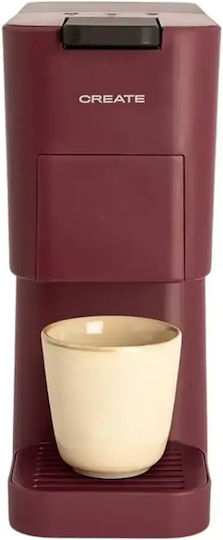 Thera Studio Μηχανή Espresso 1450W Πίεσης 19bar Burgundy