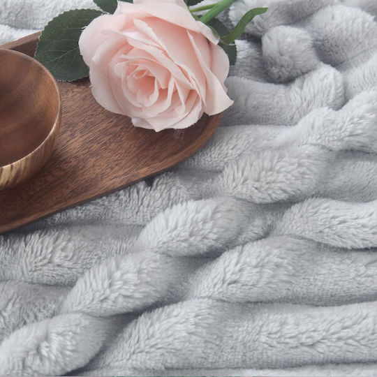 SpitiBazaar Single Velvet Blanket 160x240cm Grey