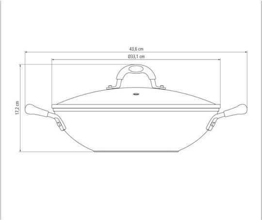 Tramontina Monaco Aluminum Wok with Lid and Non-Stick Coating 32cm