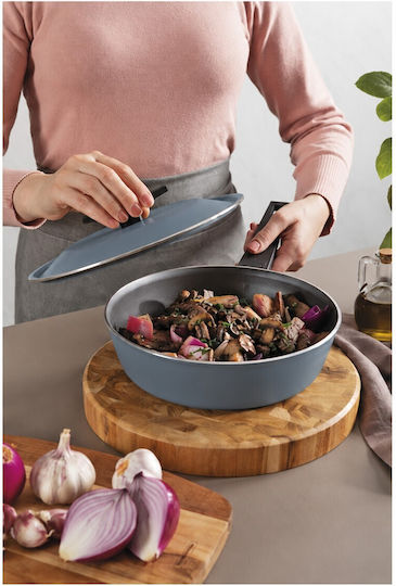 Tramontina Aluminum Saute Pan with Lid and Non-Stick Coating 24cm