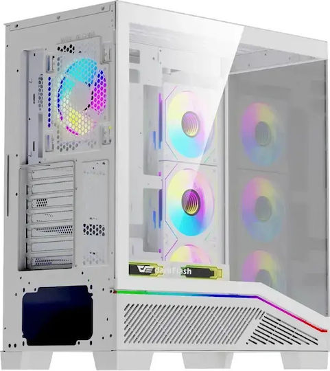 K430 Gaming Midi Tower Computer Case with Side Window White