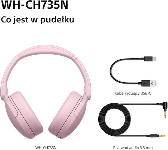 WHCH735N Wireless / Wired Over Ear Headphones Pink