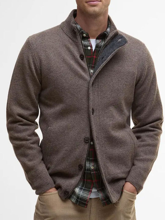 Barbour Men's Knitted Cardigan Dark Stone