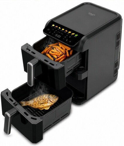 Air Fryer με Διπλό Αποσπώμενο Κάδο 10lt Μαύρο AD 6325