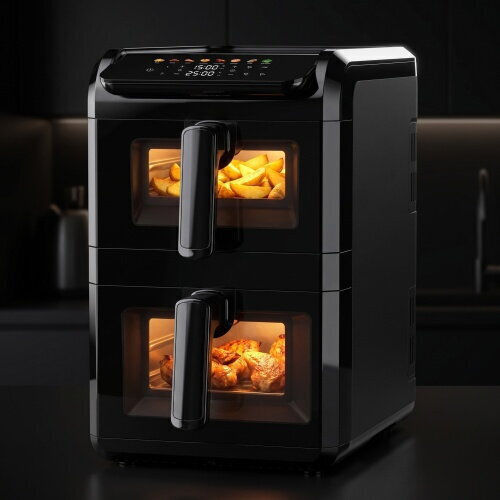 Air Fryer με Διπλό Αποσπώμενο Κάδο 10lt Μαύρο AD 6325