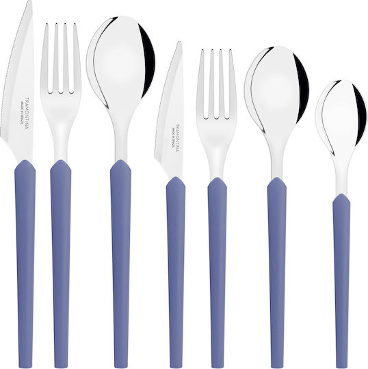 Tramontina Cutlery Set Stainless Steel 18/10 Blue 42 Pieces