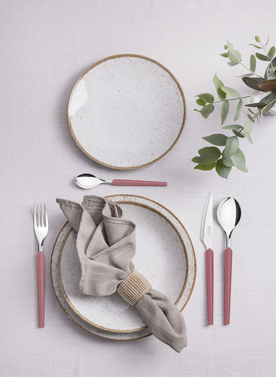 Tramontina Cutlery Set Stainless Steel 18/10 Pink 24 Pieces