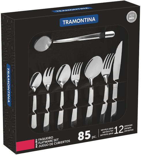 Tramontina Cutlery Set Stainless Steel 18/10 Silver 85 Pieces